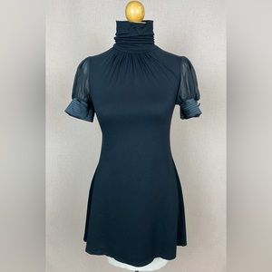 Arden B Little Black Mini Dress with a hint of Victorian flare. Extra Small